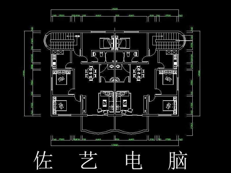 办公卡坐cad平面图